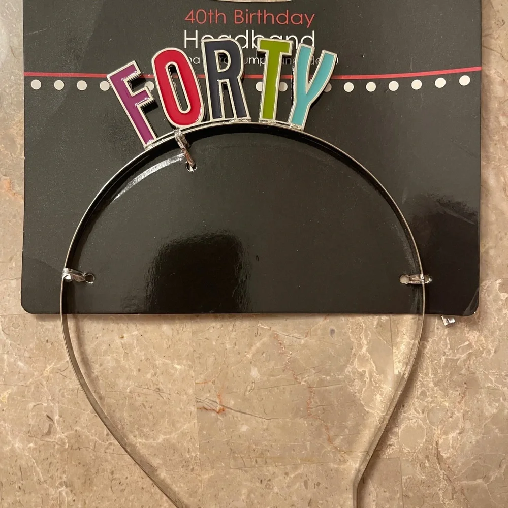 Colorful 40th Birthday Headband
